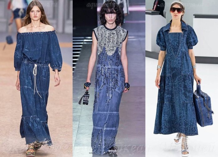 Модные джинсовые платья