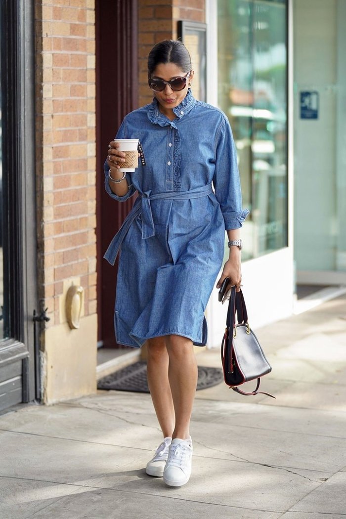 Джинсовое платье рубашка