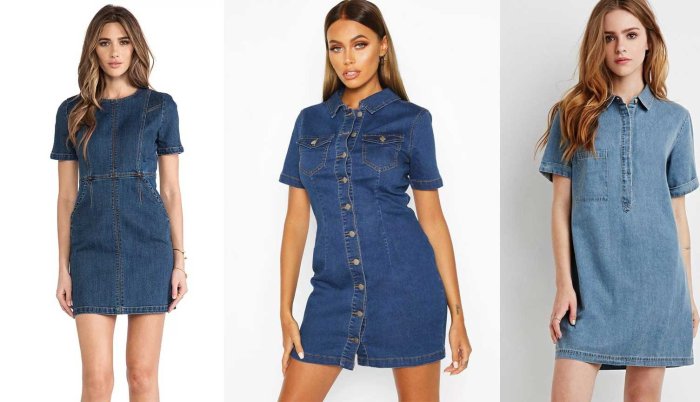 Бонприкс джинсовое платье с коротким рукавом