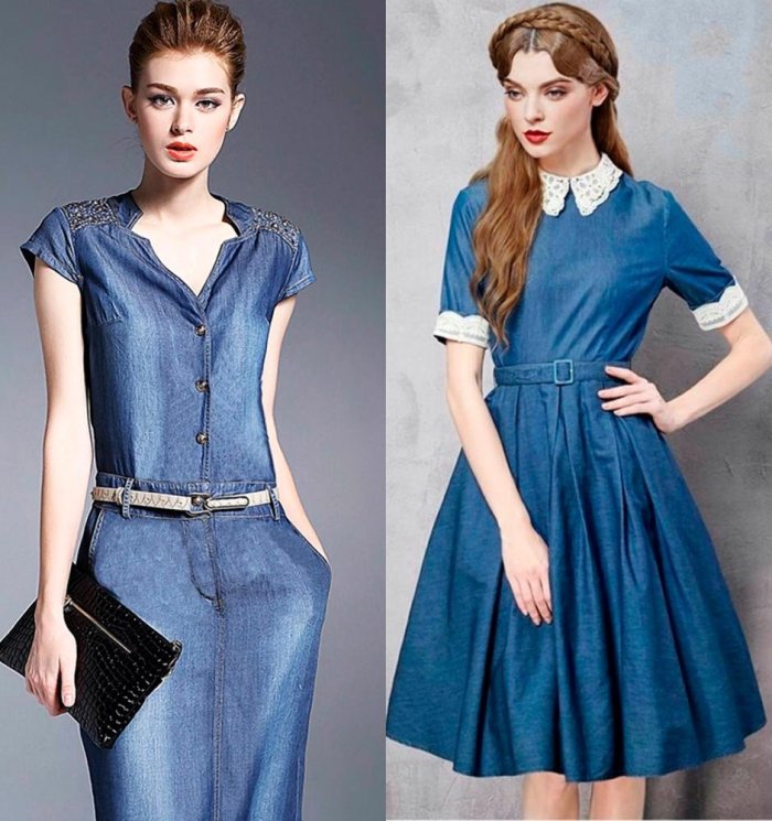 Фасоны джинсовых платьев