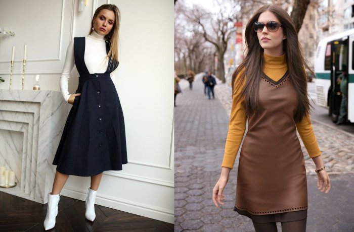 Платье сарафан с водолазкой