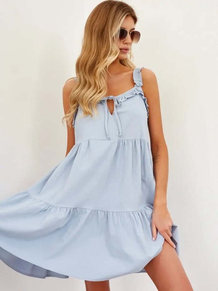 Сарафан женский летний короткий на бретельках