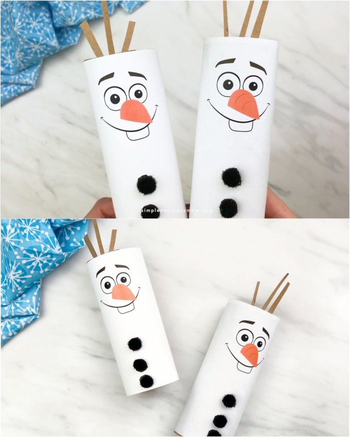 Снеговик из втулки