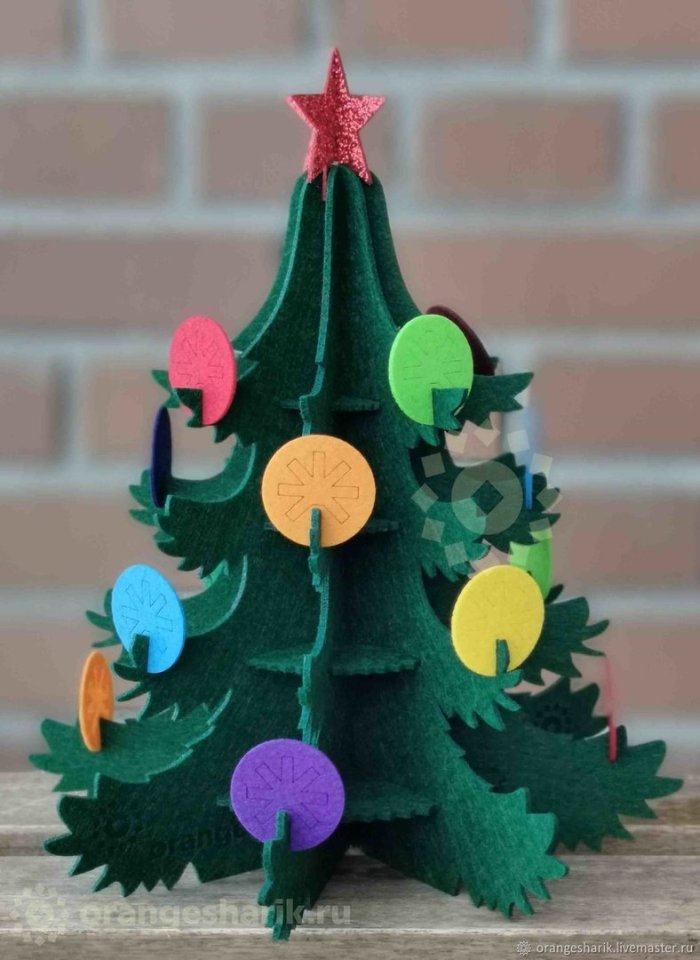 Новогодняя елка из фетра