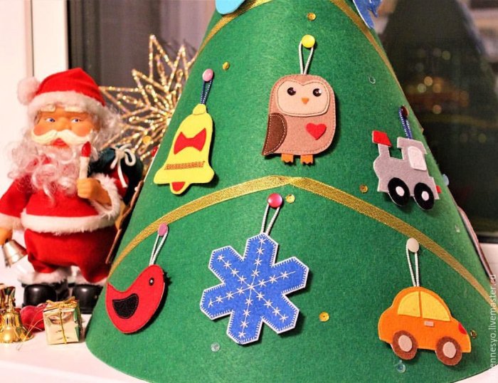 Елка конус из фетра