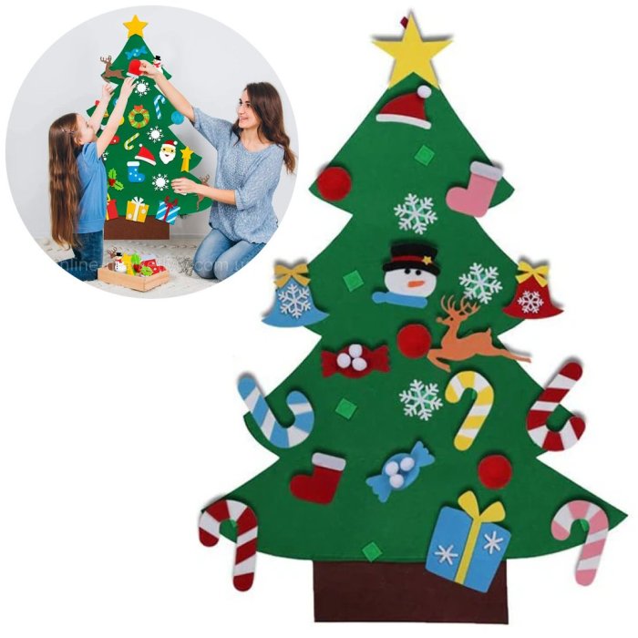 Елка с игрушками на липучках