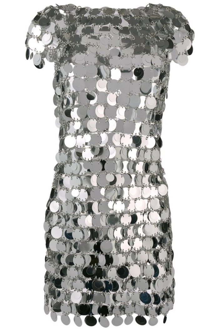 Пако Рабан зеркальное платье