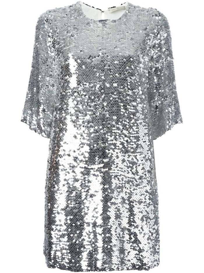 Платье с пайетками для полных