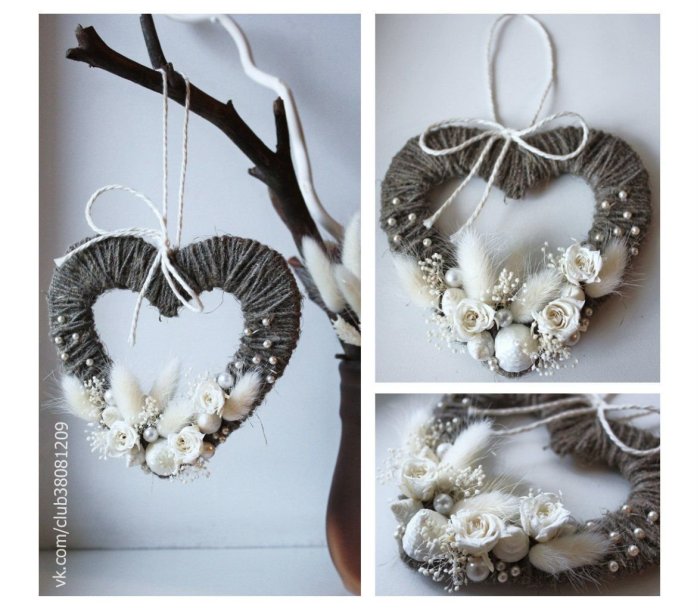 Декор пенопластового сердца