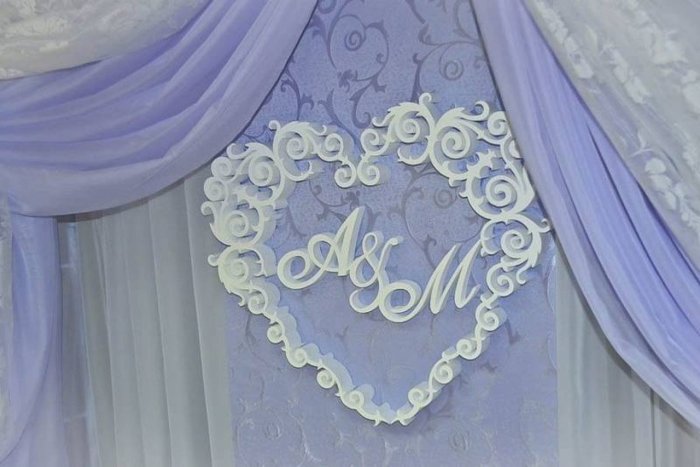 Декор на свадьбу из пенопласта