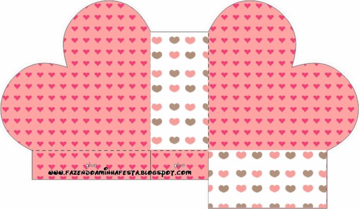 Трафарет коробочки в виде сердца