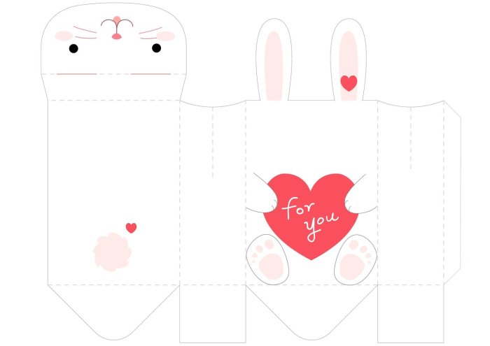 Трафарет коробочки для подарка