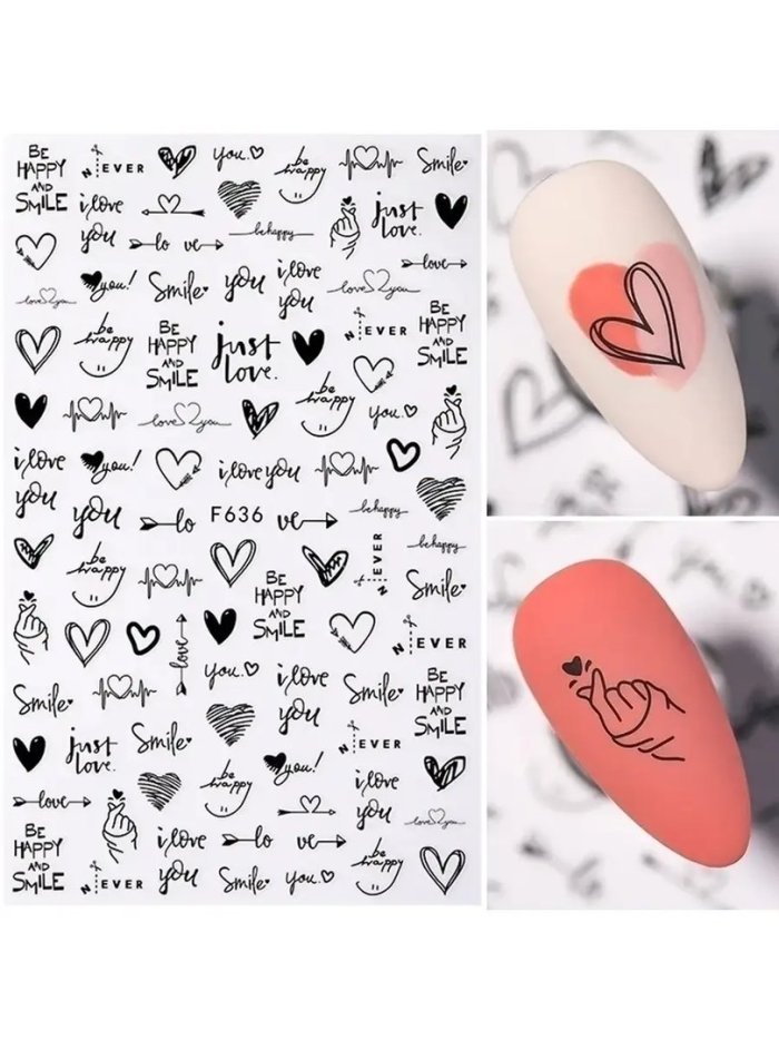 Ногти с наклейками надписями