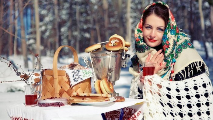 Фотосессия в русском стиле зимой