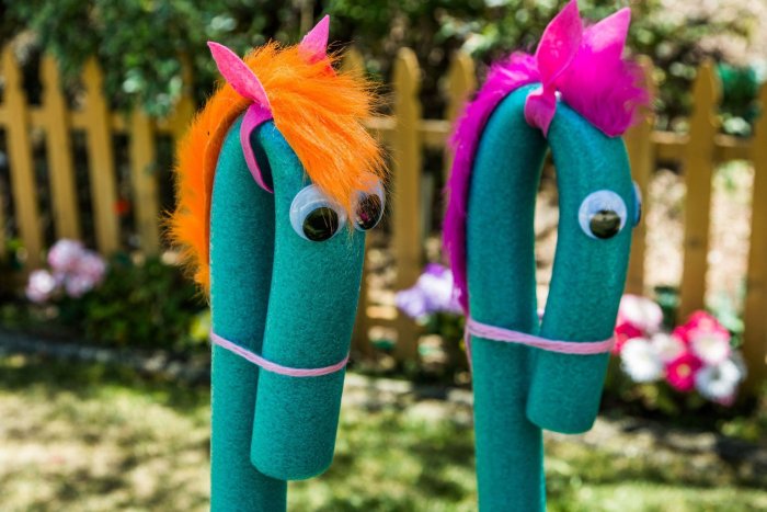 Лошадь из палки для плавания