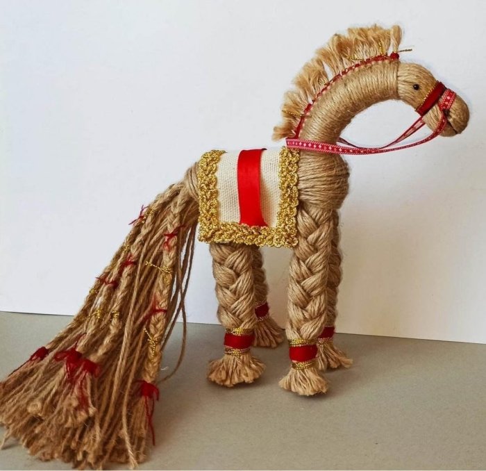 Солнечный конь из лыка мастер класс