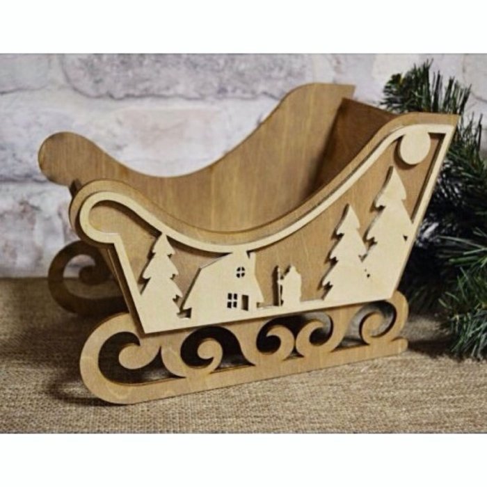 Декоративные санки из фанеры