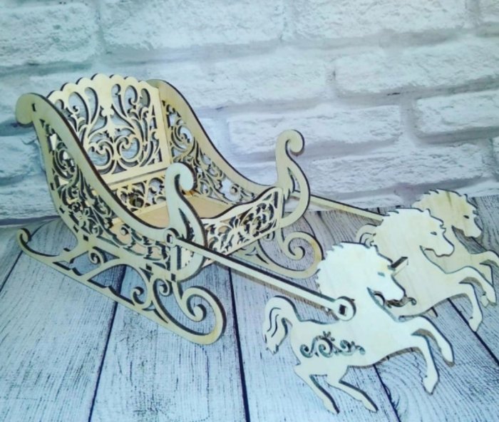 Санки из фанеры лазерная резка