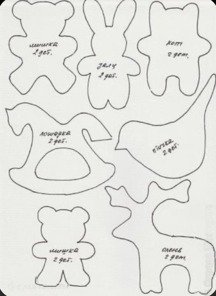 Ёлочные игрушки из фетра своими руками с выкройками на новый год