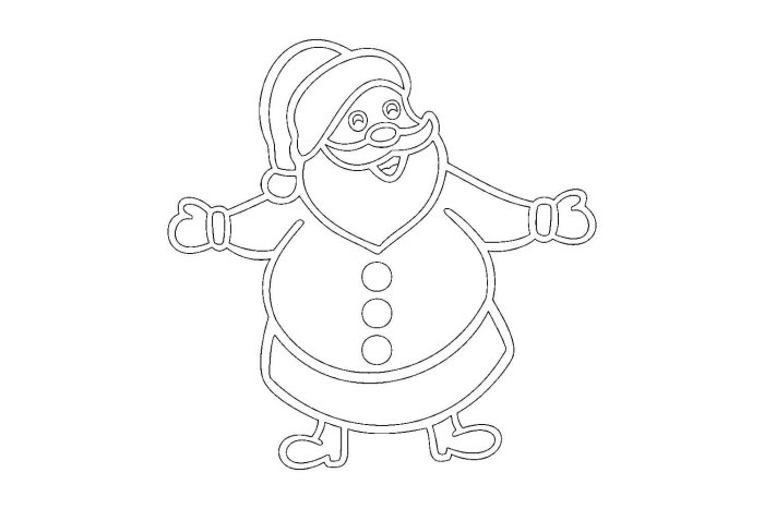 Трафарет Деда Мороза на окно