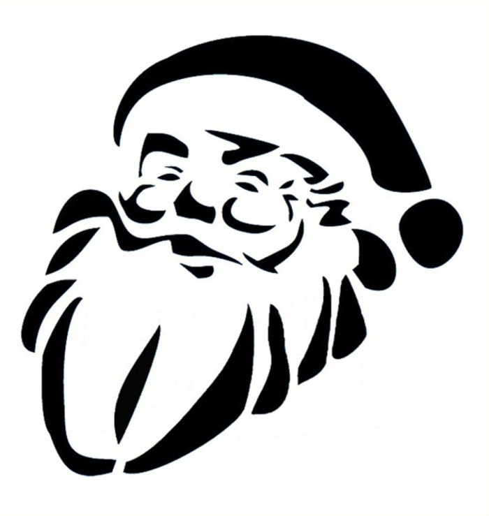 Трафарет Деда Мороза на окно