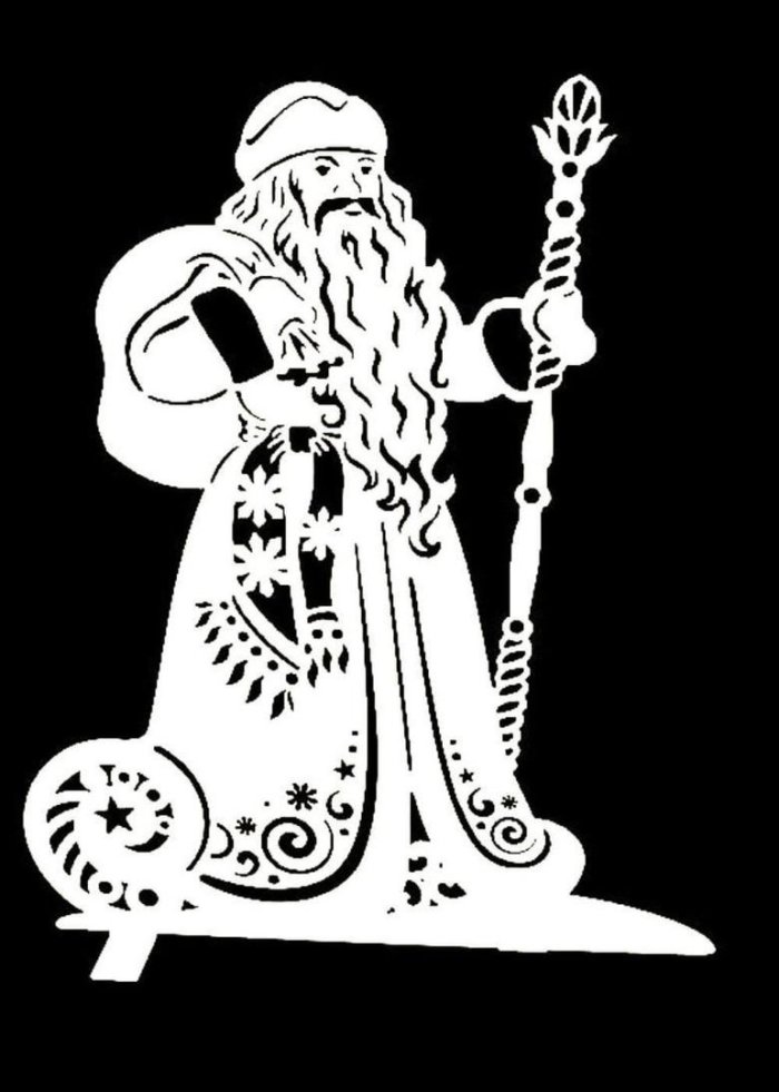 Трафарет Деда Мороза для вырезания
