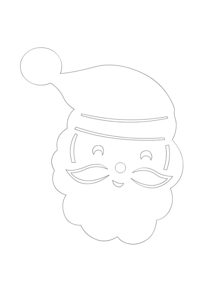 Трафарет Деда Мороза для вырезания