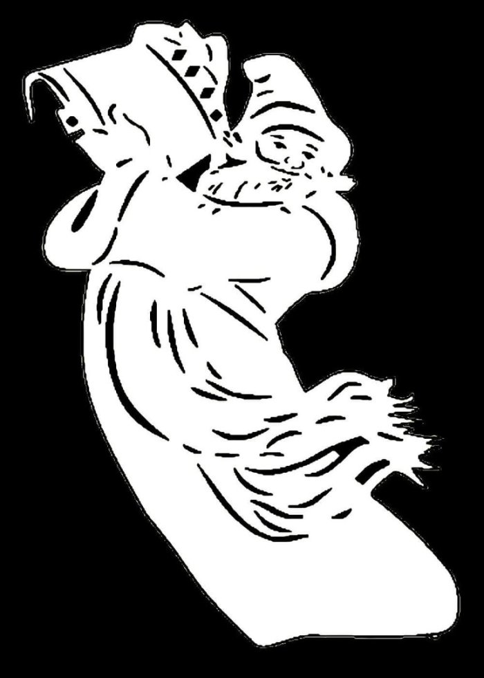 Вытынанка Новогодняя дед Мороз