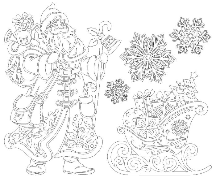 Новогодние вытынанки дед Мороз и Снегурочка