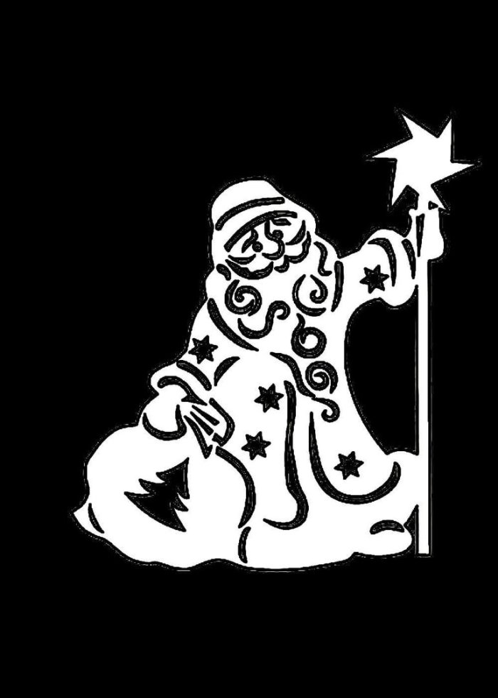 Трафареты на окна новогодние дед Мороз