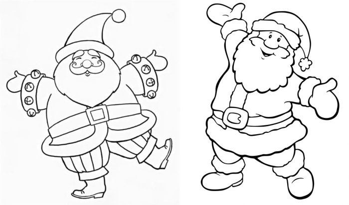 Трафарет Деда Мороза на окно