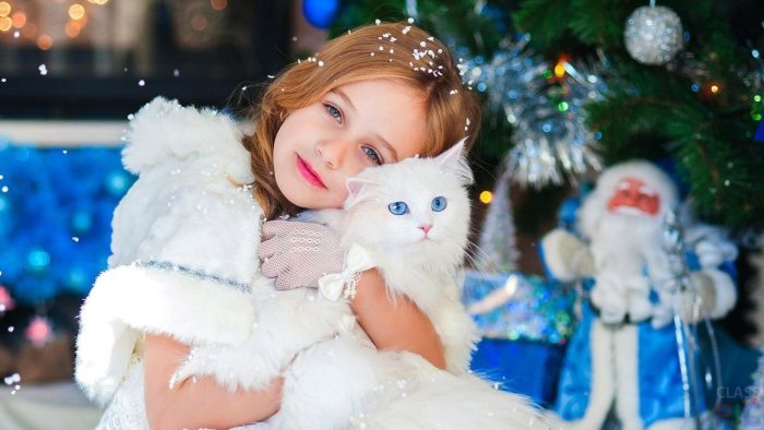 Новый год дети и животные