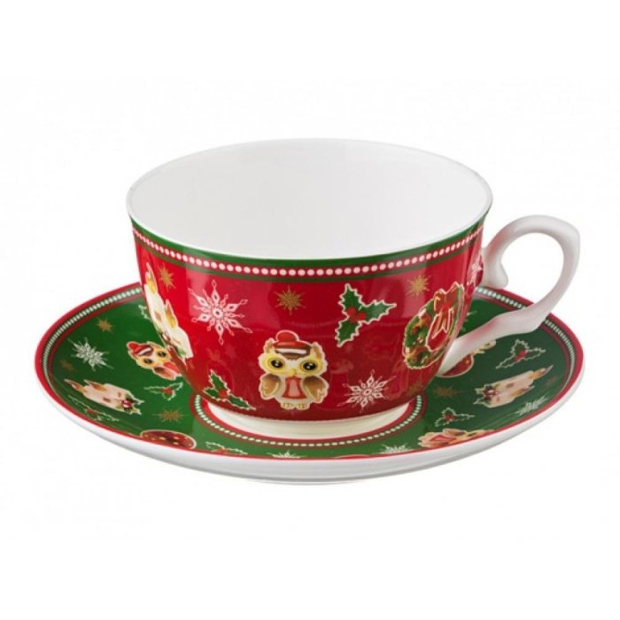 Новогодние кружки с блюдцем
