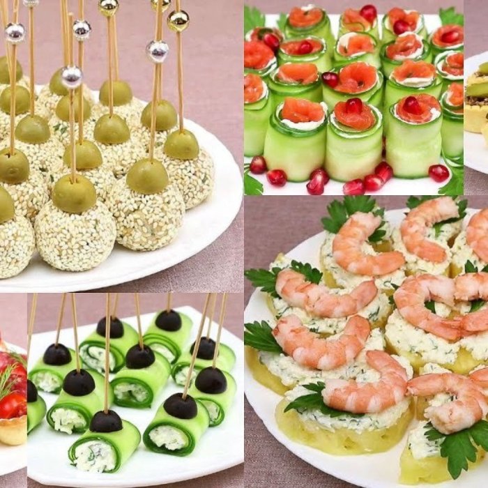 Порционные закуски на праздничный стол