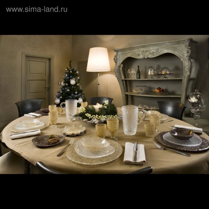 Сервировка стола с прозрачной посудой