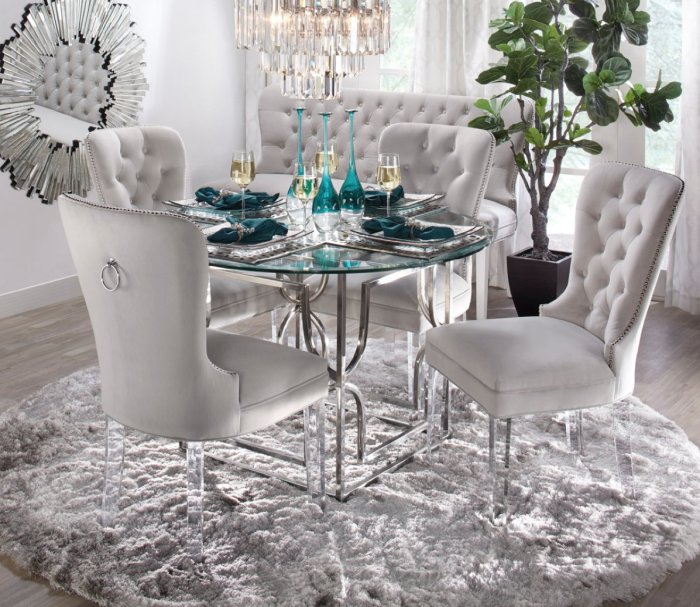 Арт деко белый стол и стулья