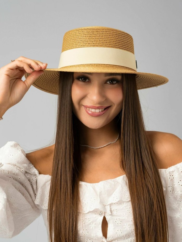 Шляпа канотье женская