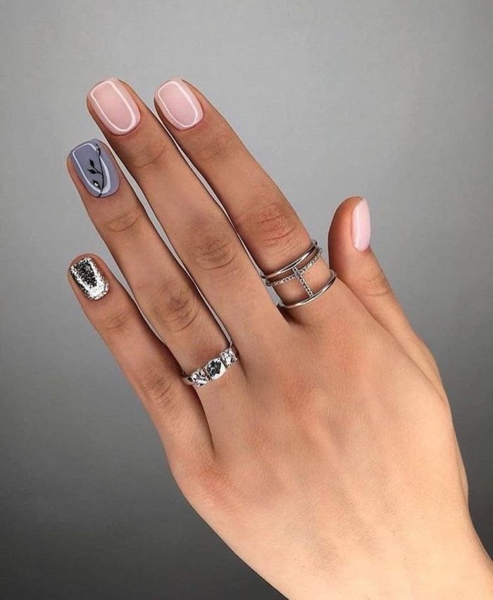 Стильные короткие ногти