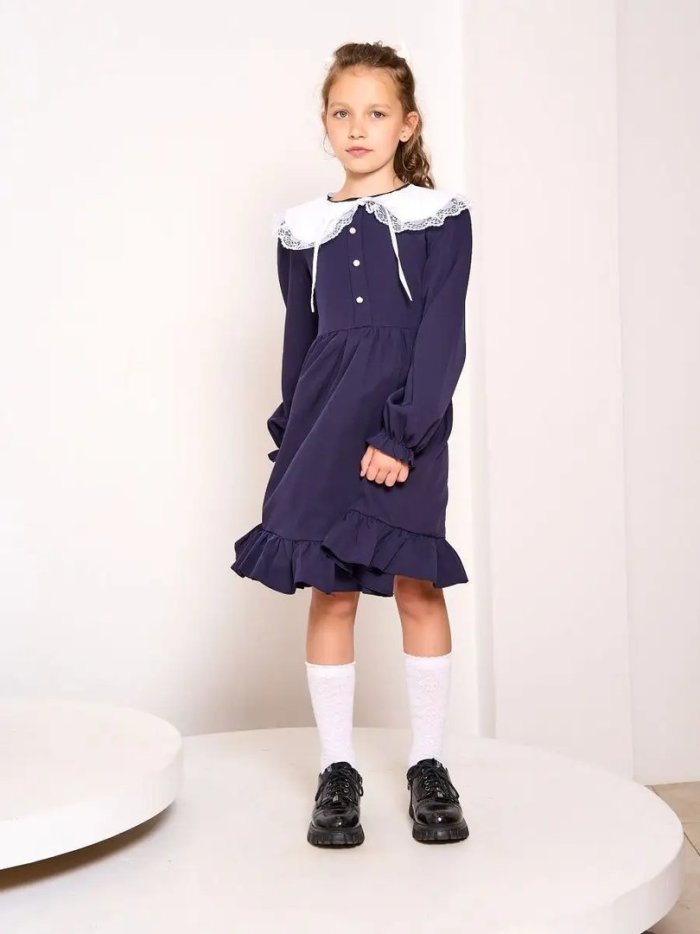 Сарафан школьный для девочки синий