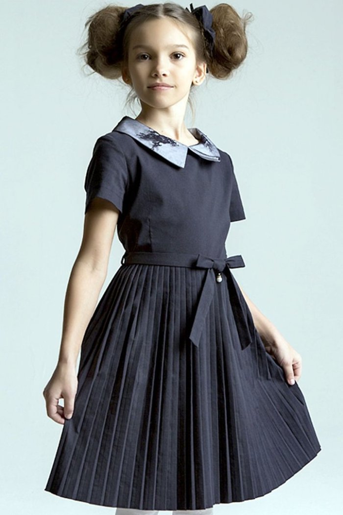 Платье Noble people синее плиссировка