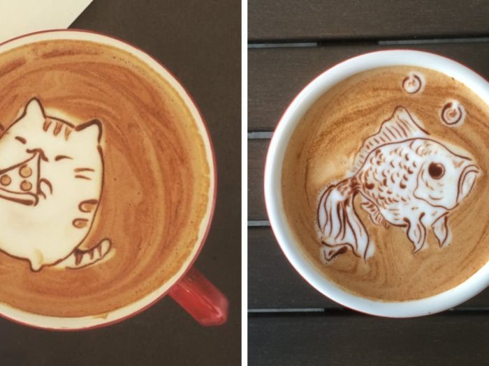 Рисунки на кофе капучино