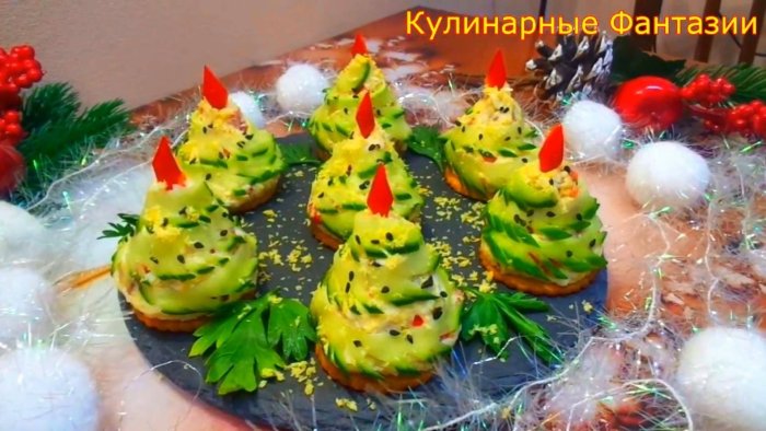 Новогодние закуски канапе 2025