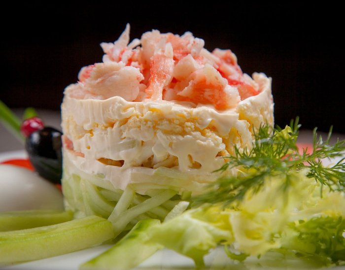 Закуска с мясом краба