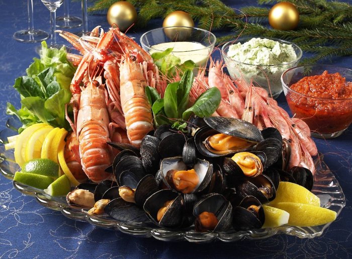 Новогодние блюда с морепродуктами