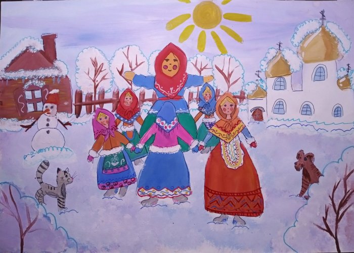 Праздник Масленица рисунок